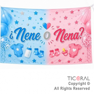BANNER REVELACION DE GENERO 1.80 X 1.20 MTS